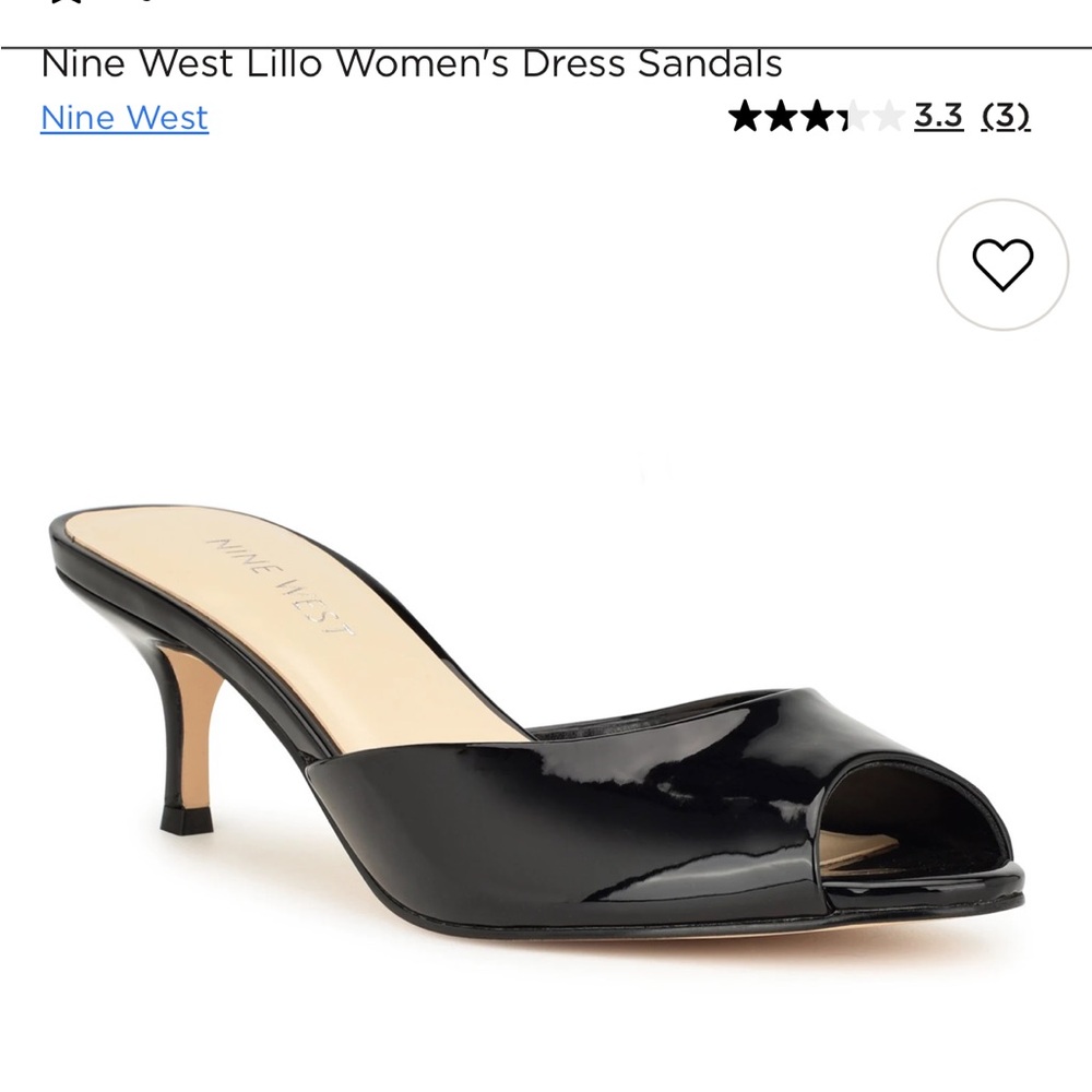 Nine West Lillo Black Patent Open-Toe Mules
